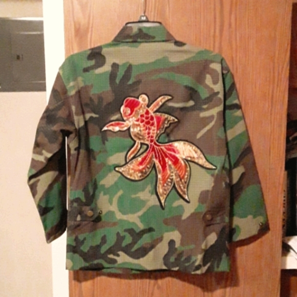 Indigo moon camo embellished fish jacket - Picture 2 of 6